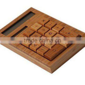 Newest Mini Bamboo Calculator Office Solar Calculator