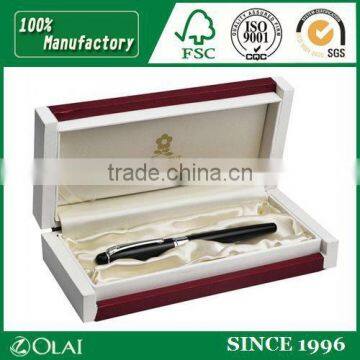 Wooden pen display box with golden logo