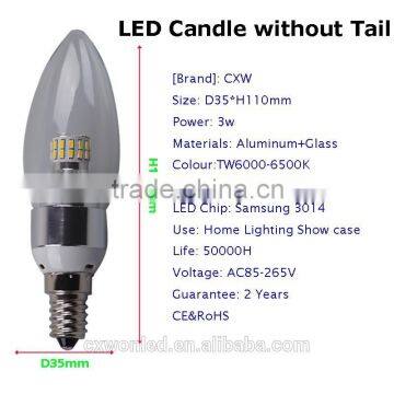 Hot Sale Indoor Led Candle Bulb, 3W Led Candle Bulb Lamps, E14 Led Candle Bulb Light photo-4
