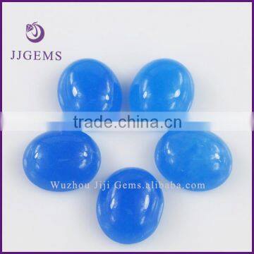 2015 new product oval synthetic flat back cabochon blue gemstone