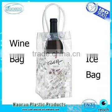 Clear vinyl plastic champagne ice bag