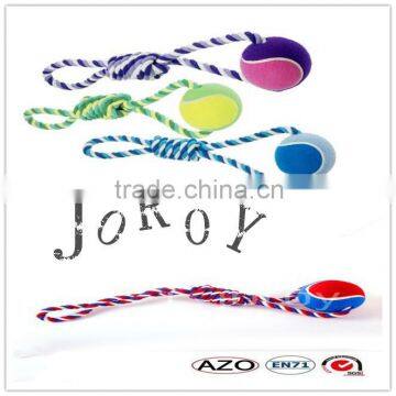 new design plastic tennis balls weaving cotton pet toys with good quanlity