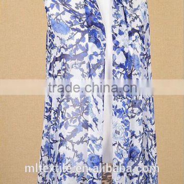 Quality and quantity assured silk chiffon floral printed fabric