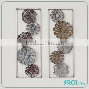 Hot Sale Decorative Flower Shape Wrought Iron Wall Art