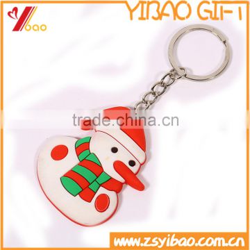 Christmas snowman soft pvc keychain, fawn Shape silicone rubber keyring