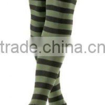 women stripe jacquard thigh high stocking tube