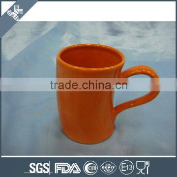 New arrival customized logo fashion orange twisty ceramic simple cup