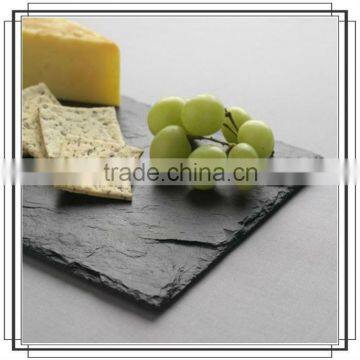 Black slate food serving plate