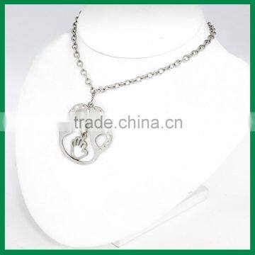Hollow Paw Pendant with Movable Palm Charm Necklace