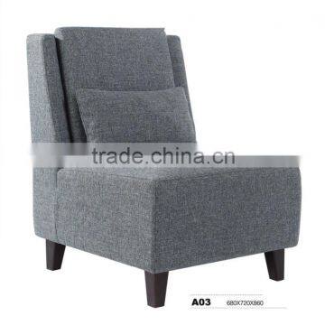 fabric lounge chair / 2015 hotel wood furniture / armless fabric sofa furniture HS31