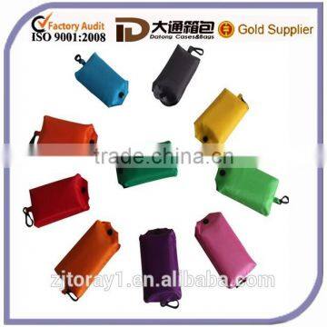 New Wholesale Solid Color Polyester Foldable Grocery bag Reusable Shopping Bags