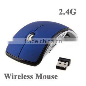 USB Cordless Wireless Blue 10M Optical Mouse Mice Fold Arc Mouse for Laptop K