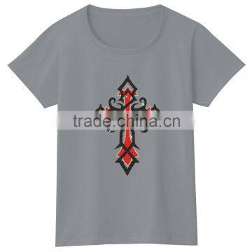 Customize Design Cross Glitter Motif OEM Service Supply Type Women Tshirt photo-2