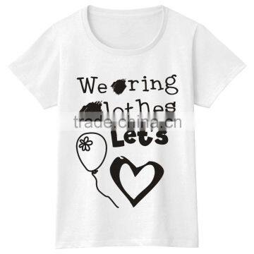 Girls Women Short Sleeve Tshirt Heart Design Comfortable Tees