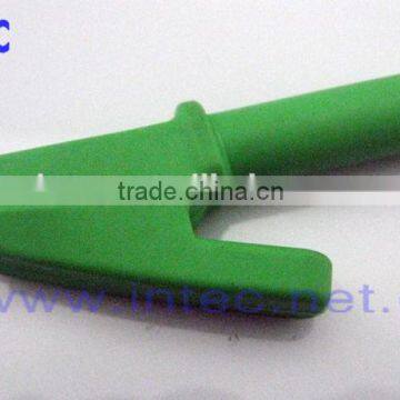 Jumper Wires Alligator Crocodile Roach Test Clip Plastic Handles Crocodile clips 60mm green color I00150