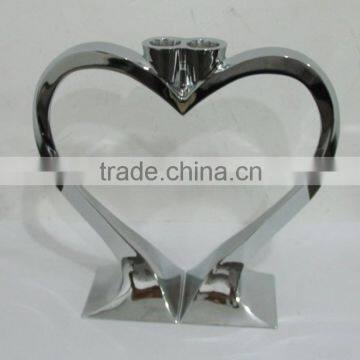 hot selling heart shape candle holders couple wedding double metal heart candle holder