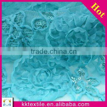 Fancy tulle embroidery sequin fabric design