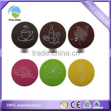 Colorful Soft Pvc Hotel Cafeteria Dining Logo Mixed Wholesales Cup Holder Mat