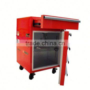 JGA Retro Style 1 Drawer 50L Mini Toolbox Refrigerator , Safe Fridge With 4 Wheels Ce Approval Stainless Steel Deep Freezer