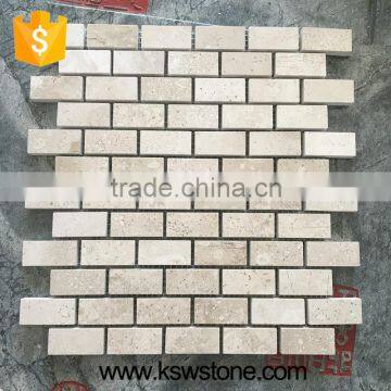 ivory Grey limestone mosaic beige color chip size 22*47mm