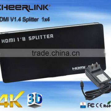 ultra hd 4k hdmi splitter 1x8 with 3D support/hdmi v1.4 -black