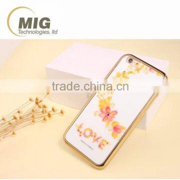 Soft tpu super slim mobile phone back cover case for iphone 6s 6 plus / painted cell phone case with plating bumper