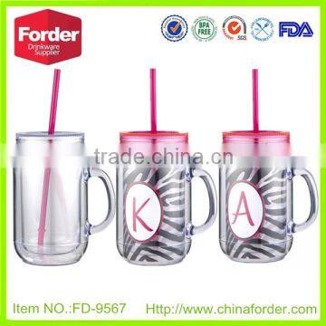 mason jars with lids and straws