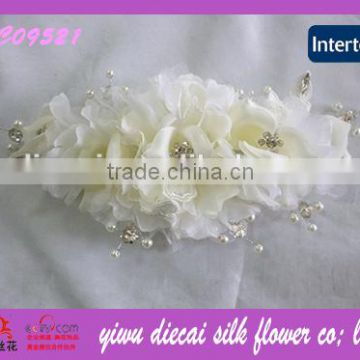 Cream Fabric Beaded Flower Wedding Accessories