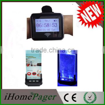 Waiter call beeper with light and watch receiver for star area or night club