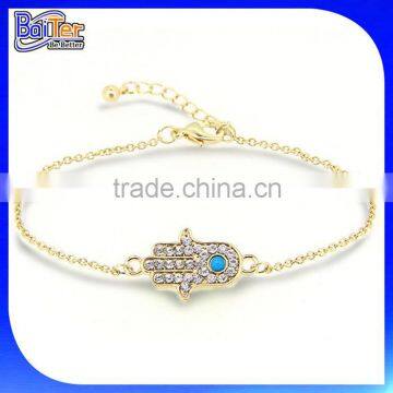 China Fashion 925 Sterling Silver Gold Hamsa Bracelet Wholesale