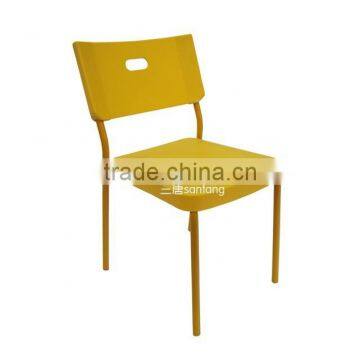 Wholesale cheap KOREA DESIGN half K/D bright colored powder coated metal plastic dining chair 1182