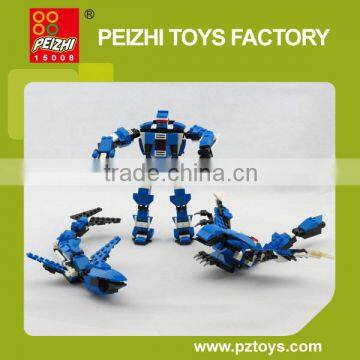 PEIZHI 3 In1 Hot Sale Educational Transformable robot Plastic Toys Building Blocks