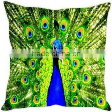 Indian Pillow Case Digital print Bright Peacock Cushion Cover