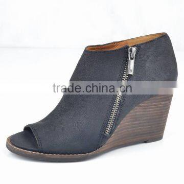 2014 new style wedge heel peep toe High Heel Ankle Boots