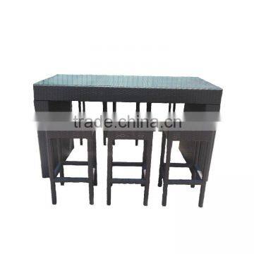 Outdoor Wicker Patio 7 Pieces Bar Set