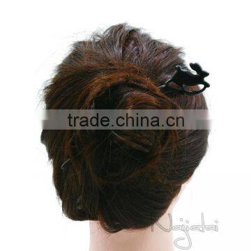 Black Rabbit Japanese Vintage Wooden Hairpin Hair Stick photo-3