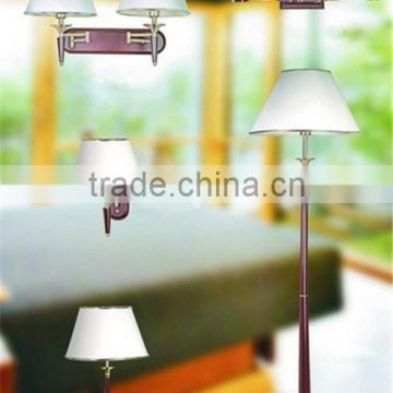 2015 UL Decoration hotel lamp with wood lamp and fabric lampshade