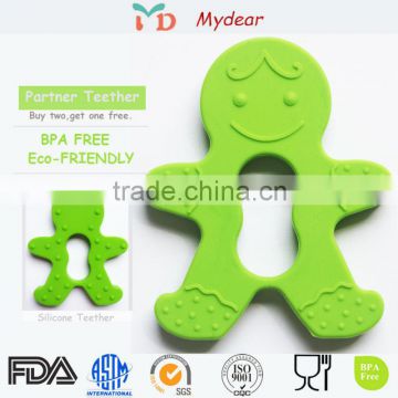 BPA Free Food Grade Silicone Baby Teether First Boy Biscuit