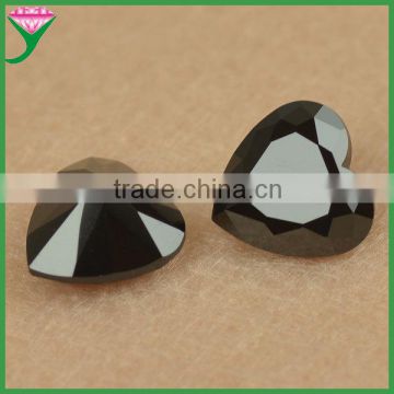 Factory price machine cut 8*8mm loose rough black nano heart shaped diamonds for sale