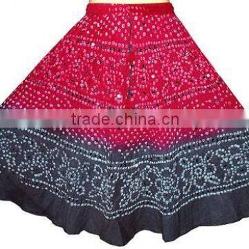 indian Bandhej Print Skirt Bandhej Skirts Bandhani Women's Gypsy Skirts