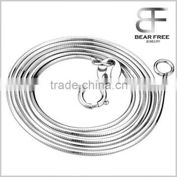 925 Sterling Silver Snake Chain Italian Crafted Necklace Thin Lightweight Strong with spring ring Clasp