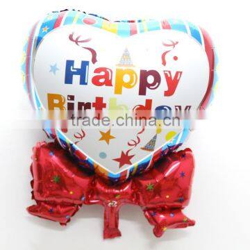 24'' bowknot heart mylar balloon print happy birthday day foil balloon