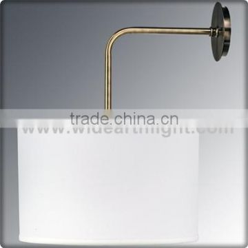 UL Approved Downling Light Antique Brass Hotel Wall Lamp With Linen Shade W20272