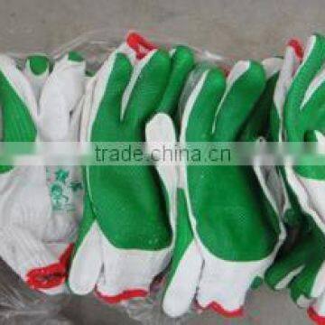 Industrial cotton 10 G rubber latex coated work safety gloves