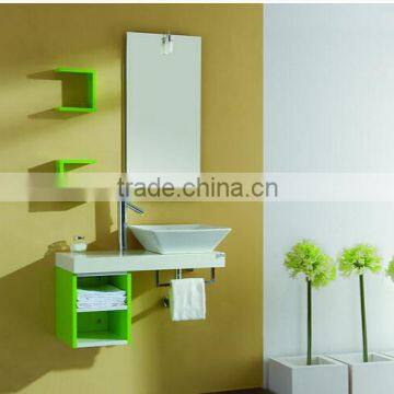 2015 MDF Bathroom Cabinet With Lighted Mirror and Glass Basin