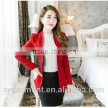 autumn slim solid color medium-long women blazer popper fashion suit women's outerwear