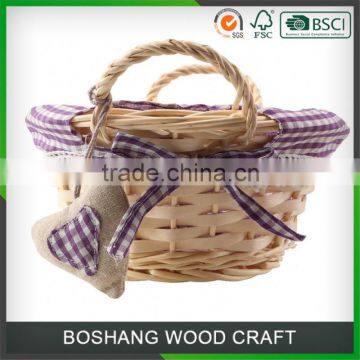 Colorful Cheap Wooden Empty Picnic Wicker Storage Baskets photo-2