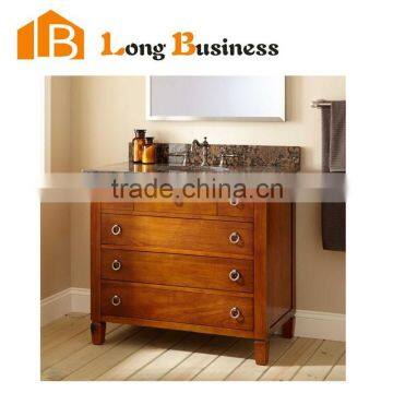 LB-LX2106 Floor standing solid wood double sinks bathroom vanity cabinet