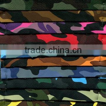 Printed Camouflage Yangbuck PU synthetic Leather for shoes and bag