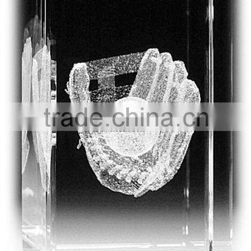 Crystal 2D laser head cake engraving Accept with new designs